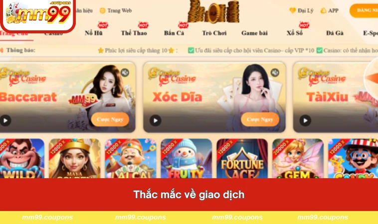 Thắc mắc về giao dịch